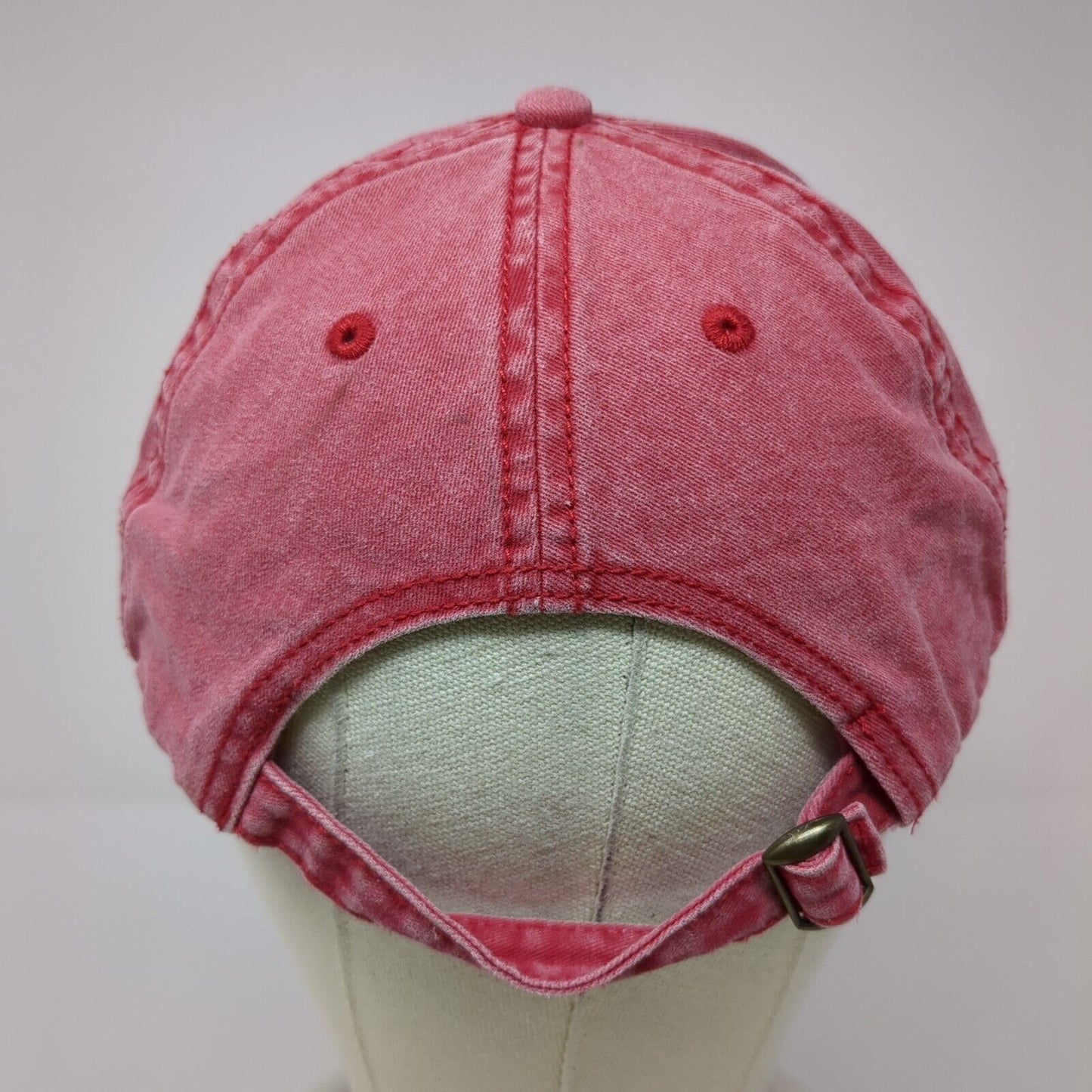 Unbranded Slideback Hat Red One Size Adjustable Vented Holes 6 Panel Blank