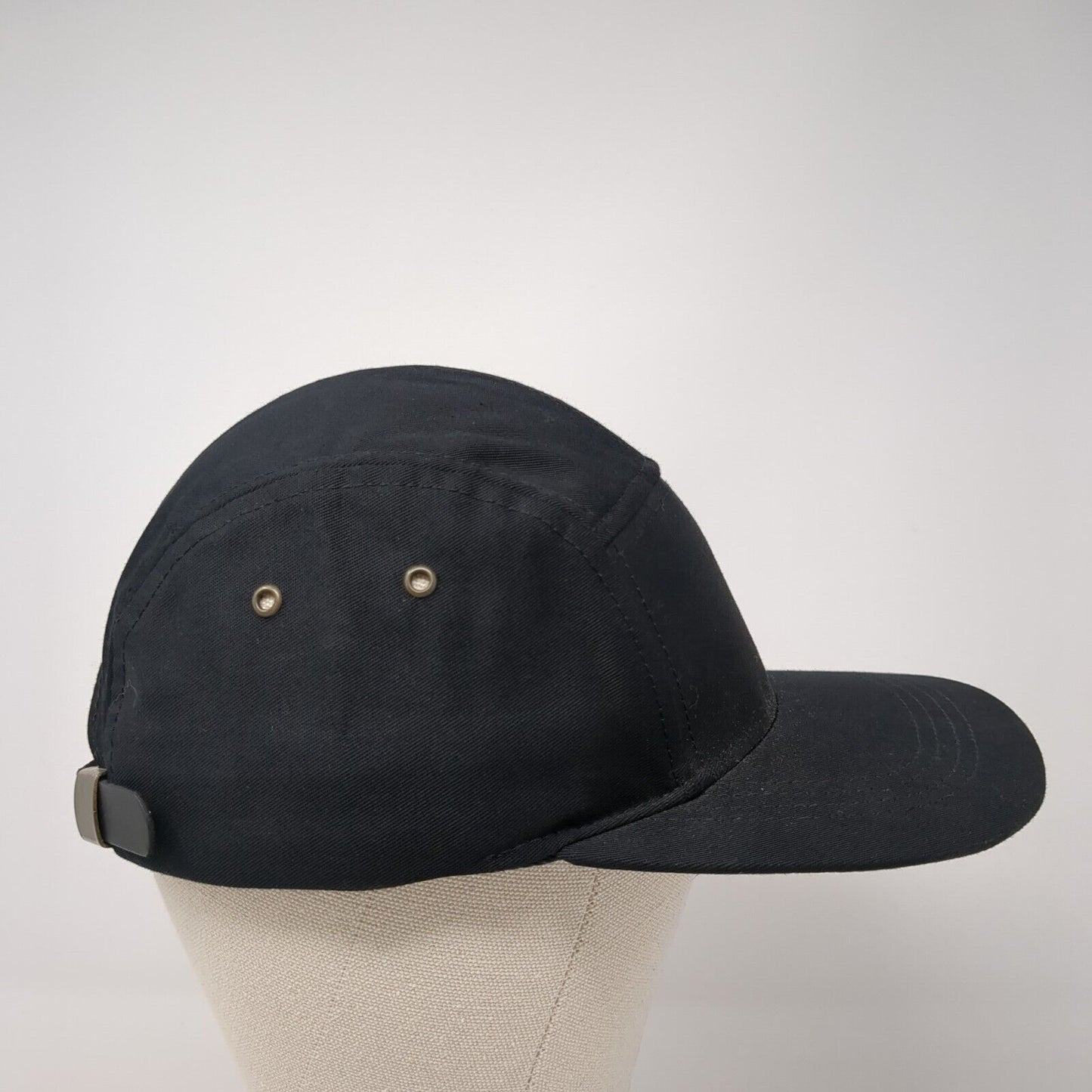 Unbranded Slideback 5 Panel Hat Black One Size Leather Strap Blank