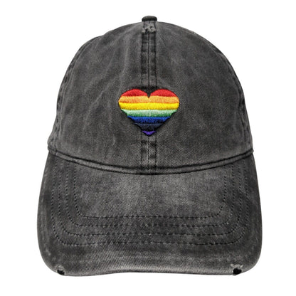 Rainbow Heart Slideback Hat Gray One Size Adjustable David And Young