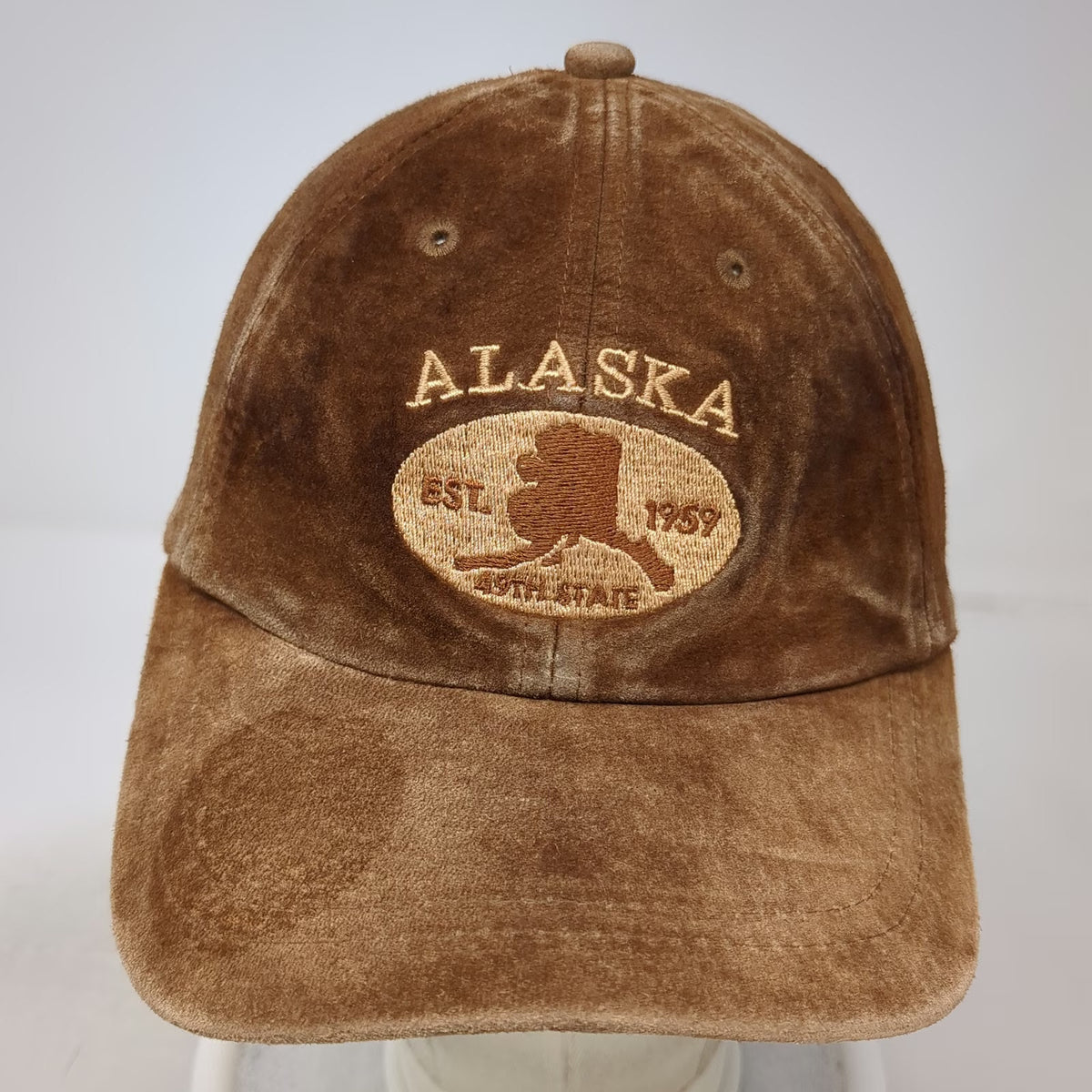 Arctic Circle Enterprises Baseball Cap Brown One Size Suede Leather Alaska Hat