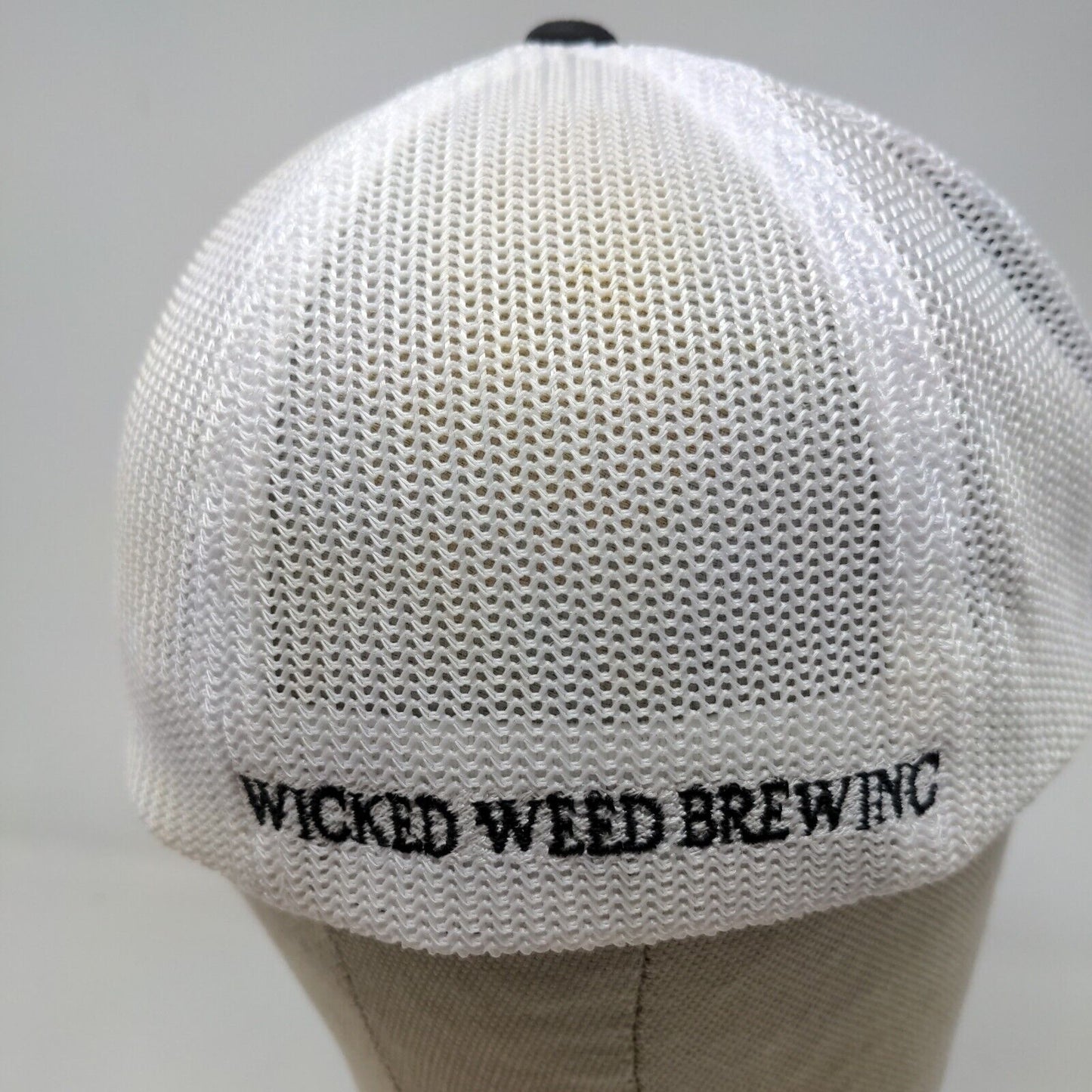 Flexfit Men's Fitted Hat Stretch Black White Embroidered Wicked Weed Brewing