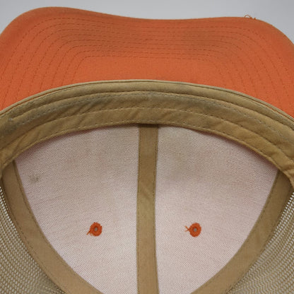 Tuck Life Trucker Hat Orange One Size Mesh Back Snapback Mountain Sun Patch