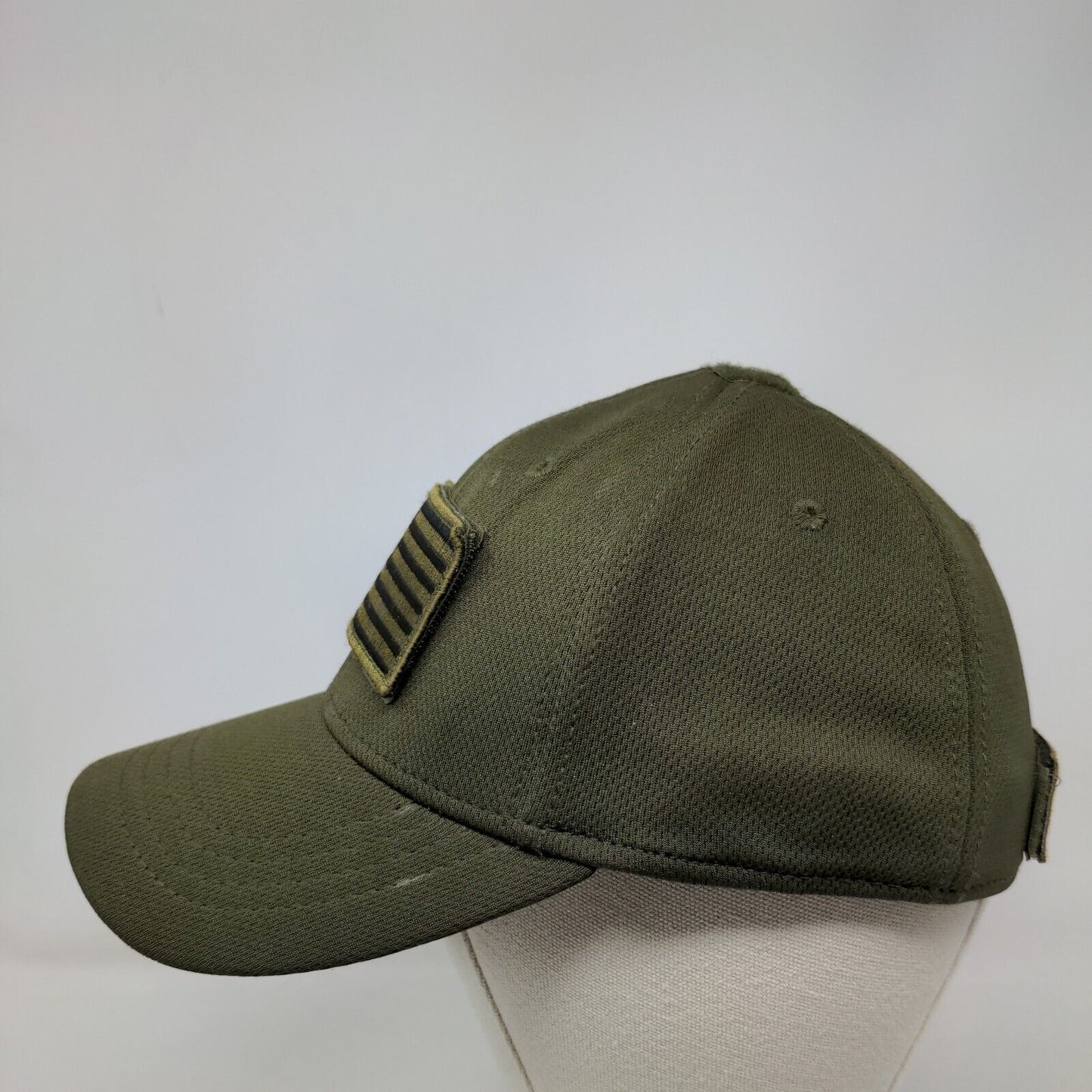 American Flag Fitted Hat Green S/M Patch Patriotic Vented Holes 6 Panel Condor