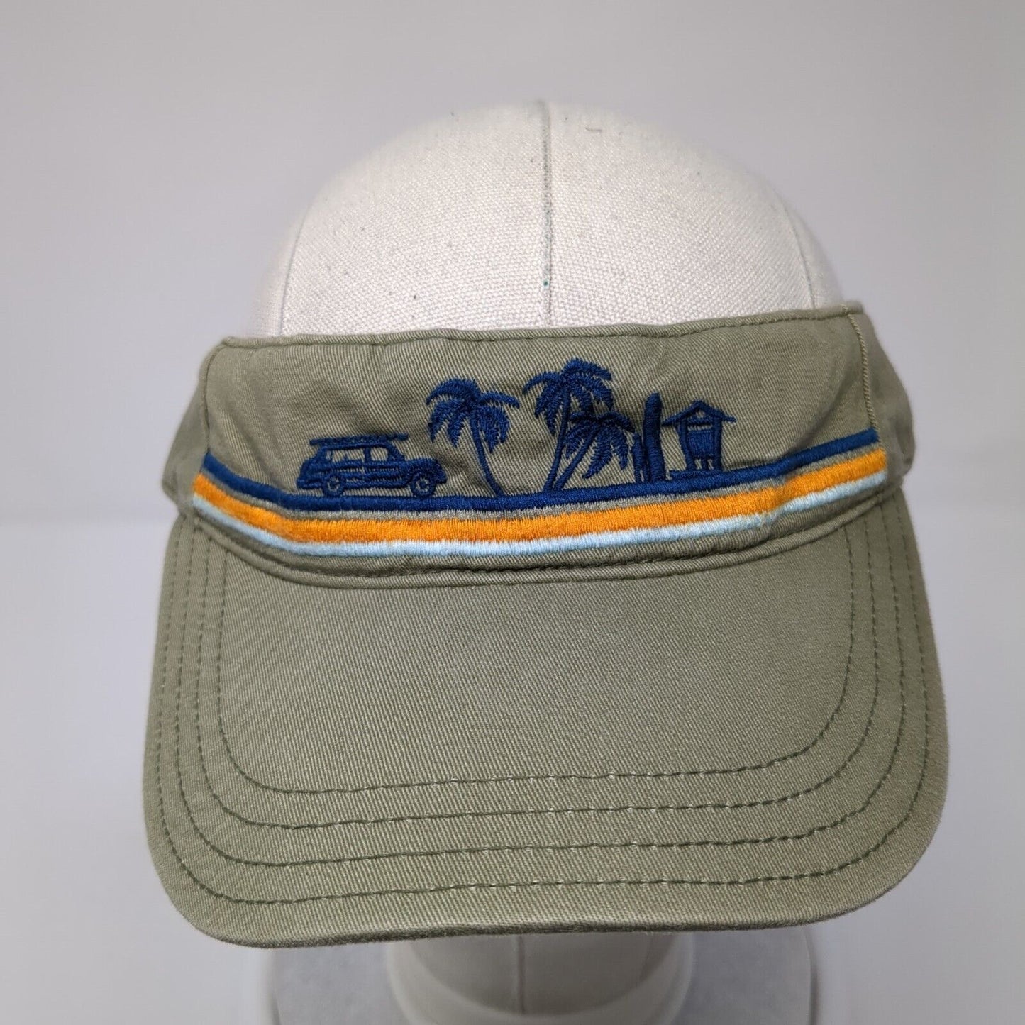 Unbranded Strapback Sun Visor Hat Brown One Size Adjustable Embroidered