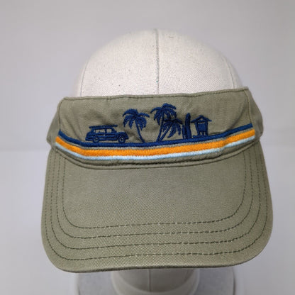 Unbranded Strapback Sun Visor Hat Brown One Size Adjustable Embroidered