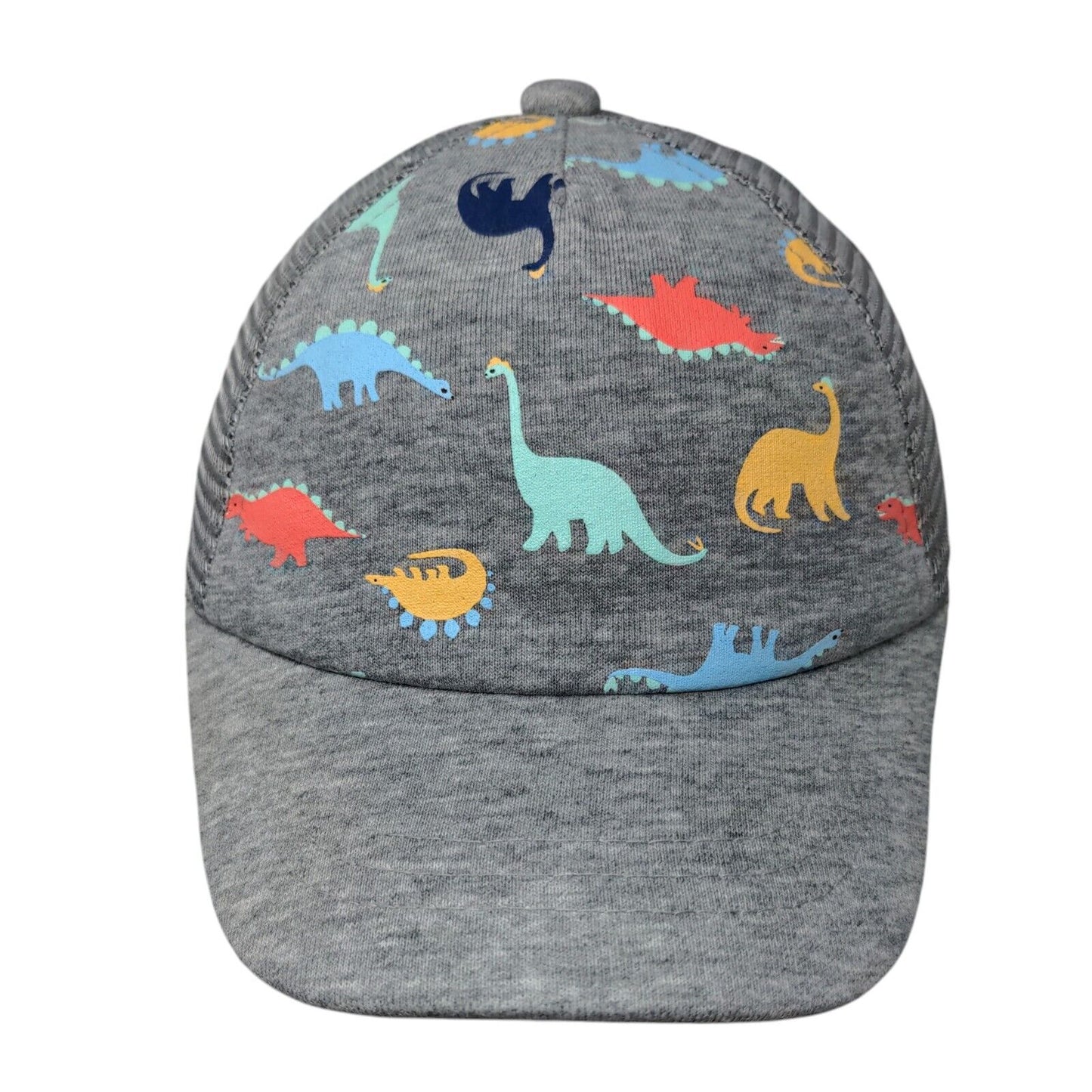 Dinosaur Snapback Trucker Hat Gray One Size Adjustable Mesh Back Animal Print