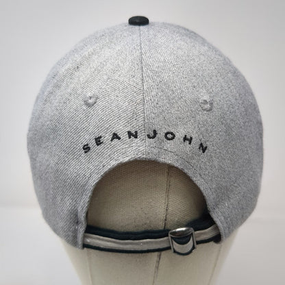 Sean John Baseball Cap Gray One Size Interlocking SJ Logo Slideback Strap Hat