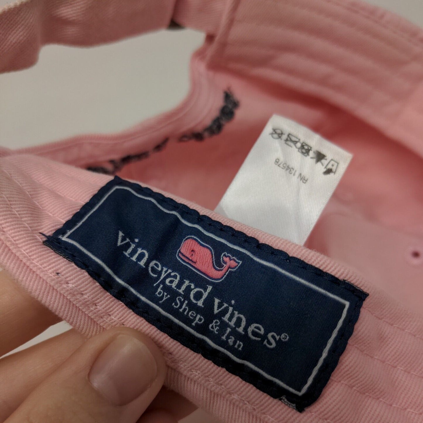 Vineyard Vines Whale Slideback Hat Pink One Size Embroidered Adjustable