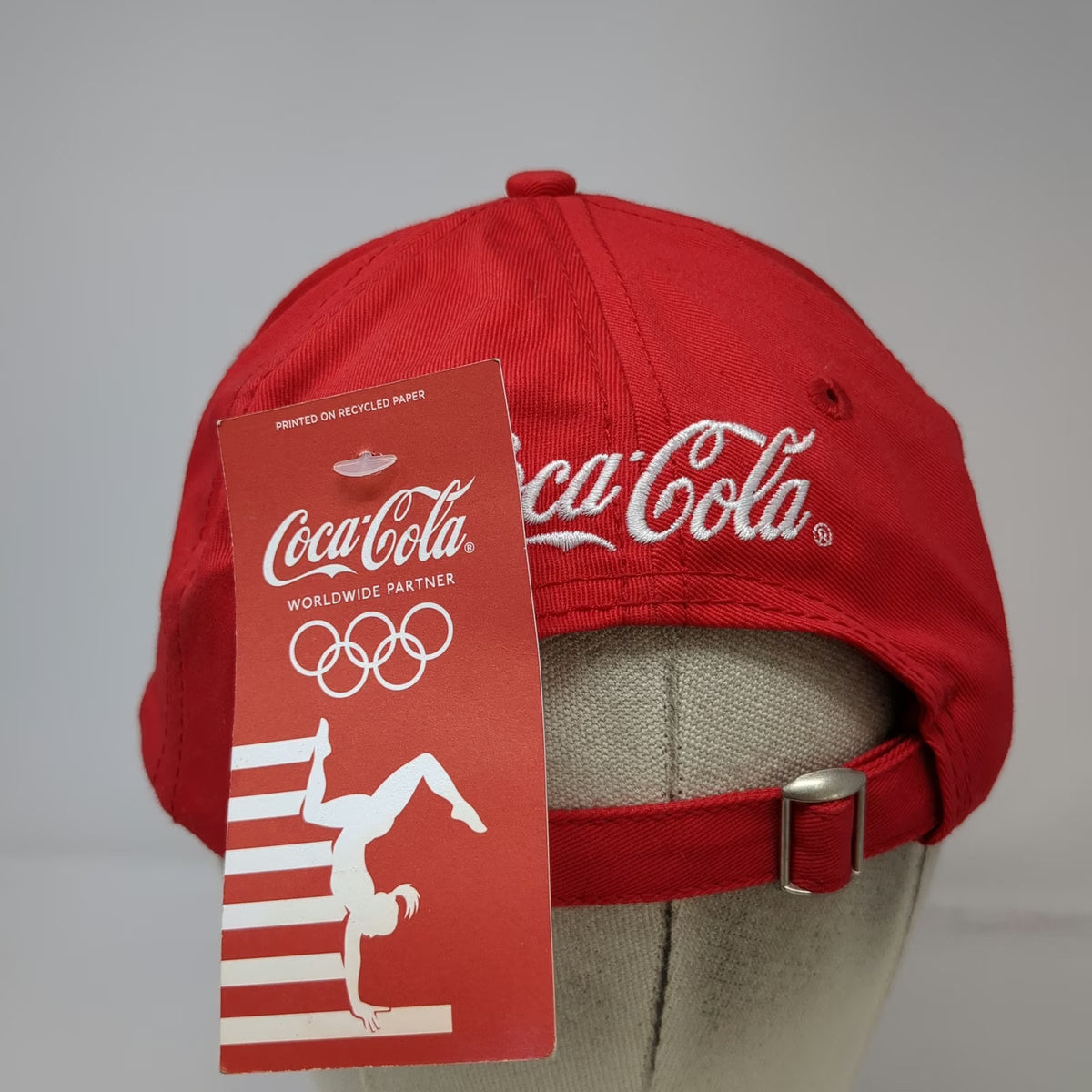 Coca-Cola Red Baseball Cap Olympics Union Jack Adjustable Cotton Hat W/Tags