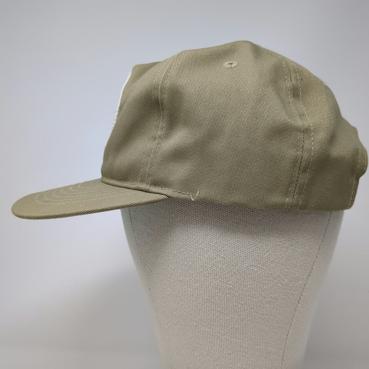 Beige 5 Panel One Size Hat USA Made Snapback Green Underbrim Army Patch Eagle