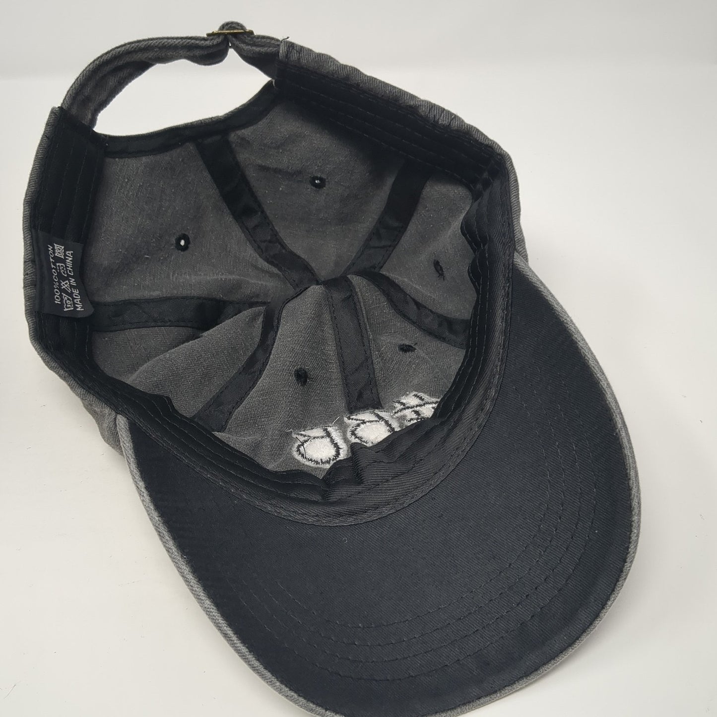 #BB Slideback Hat Gray One Size Adjustable Embroidered Vent Holes