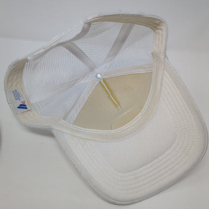 Smiley Face Snapback Trucker Hat White One Size Adjustable Mesh Back Polyester