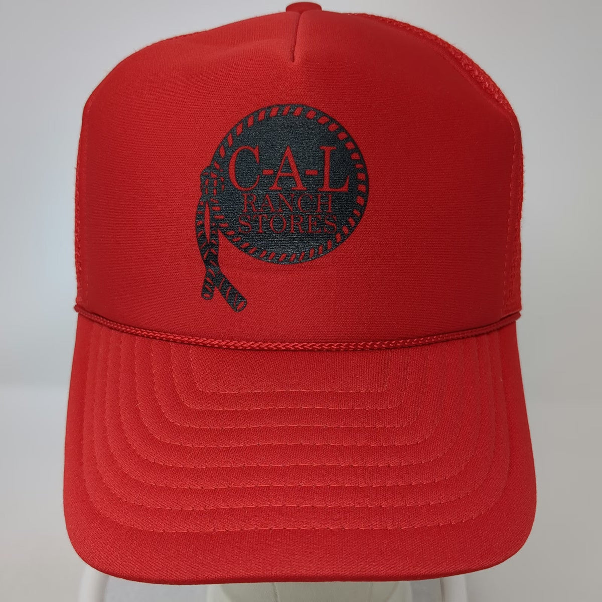 Cameo Trucker Hat Red One Size CAL Ranch Stores Mesh Snapback Foam Front Rope
