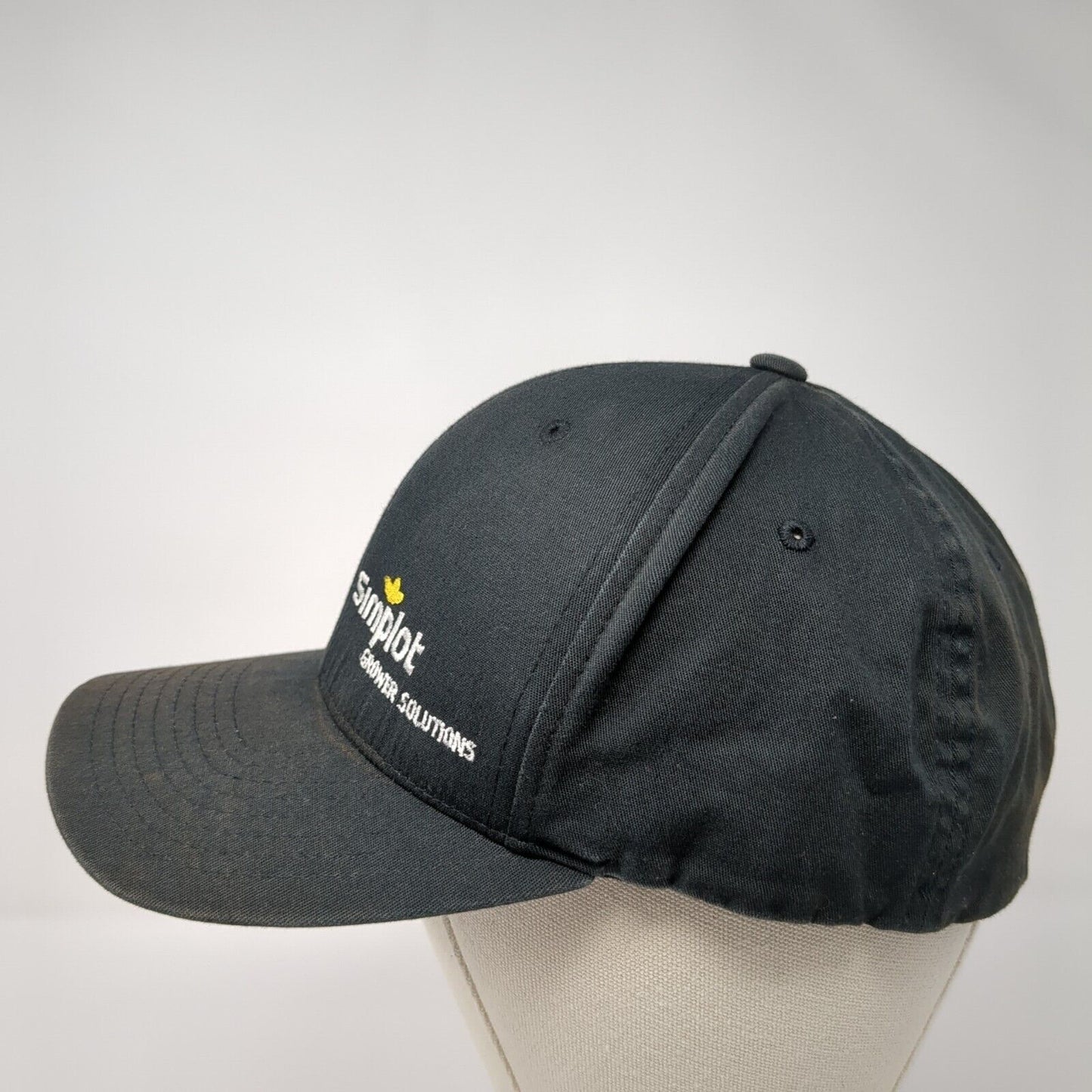 Simplot Grower Solutions Fitted Hat Black One Size Embroidered Flexfit