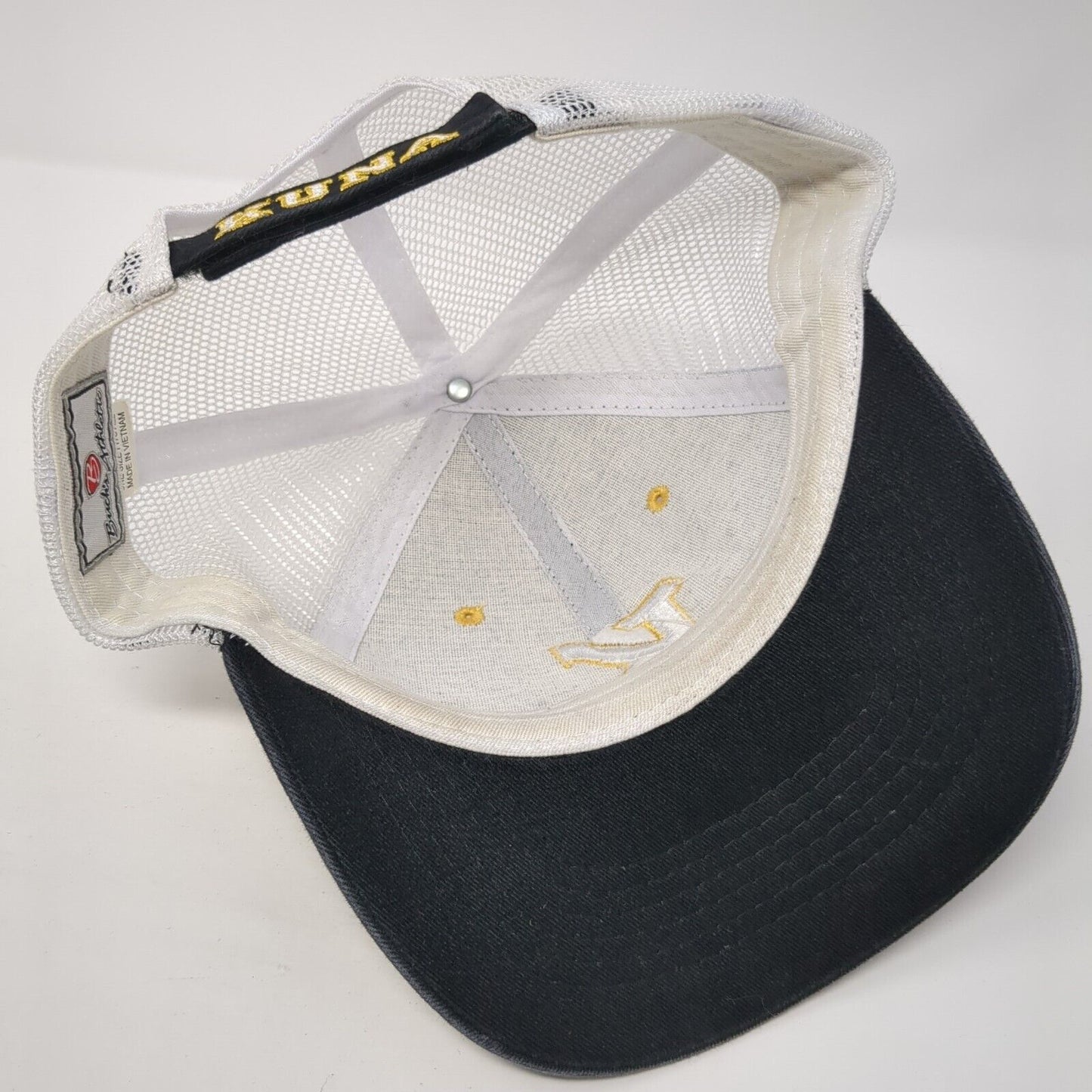 Kuna Strapback Trucker Hat Black One Size Adjustable Embroidered Mesh Back