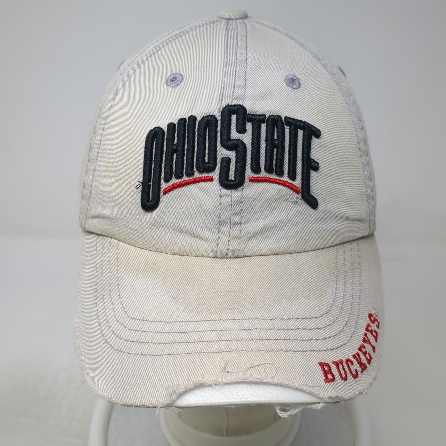 Ohio State Buckeyes NCAA Top of the World Gray OSFM Cap Distressed Curved Bill