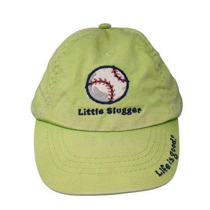 Little Slugger Stretch Fitted Hat Green 12-24 Months Life Is Good
