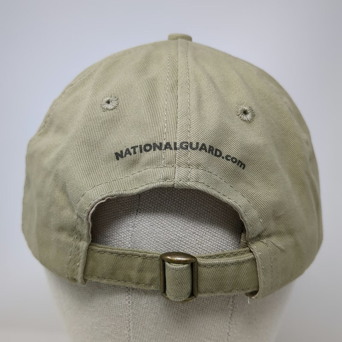 National Guard Eagle Baseball Cap Beige One Size Made in USA Slideback Hat