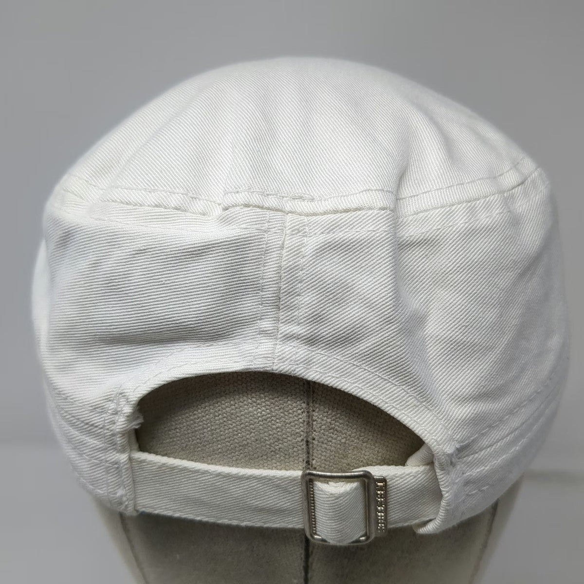 KBETHOS Army Cap White OSFM Beaded Cross Rhinestone Distressed Brown Gold Hat