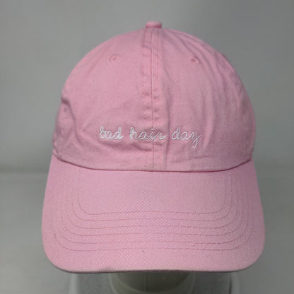 Bad Hair Day Slideback Hat Pink One Size Embroidered Adjustable