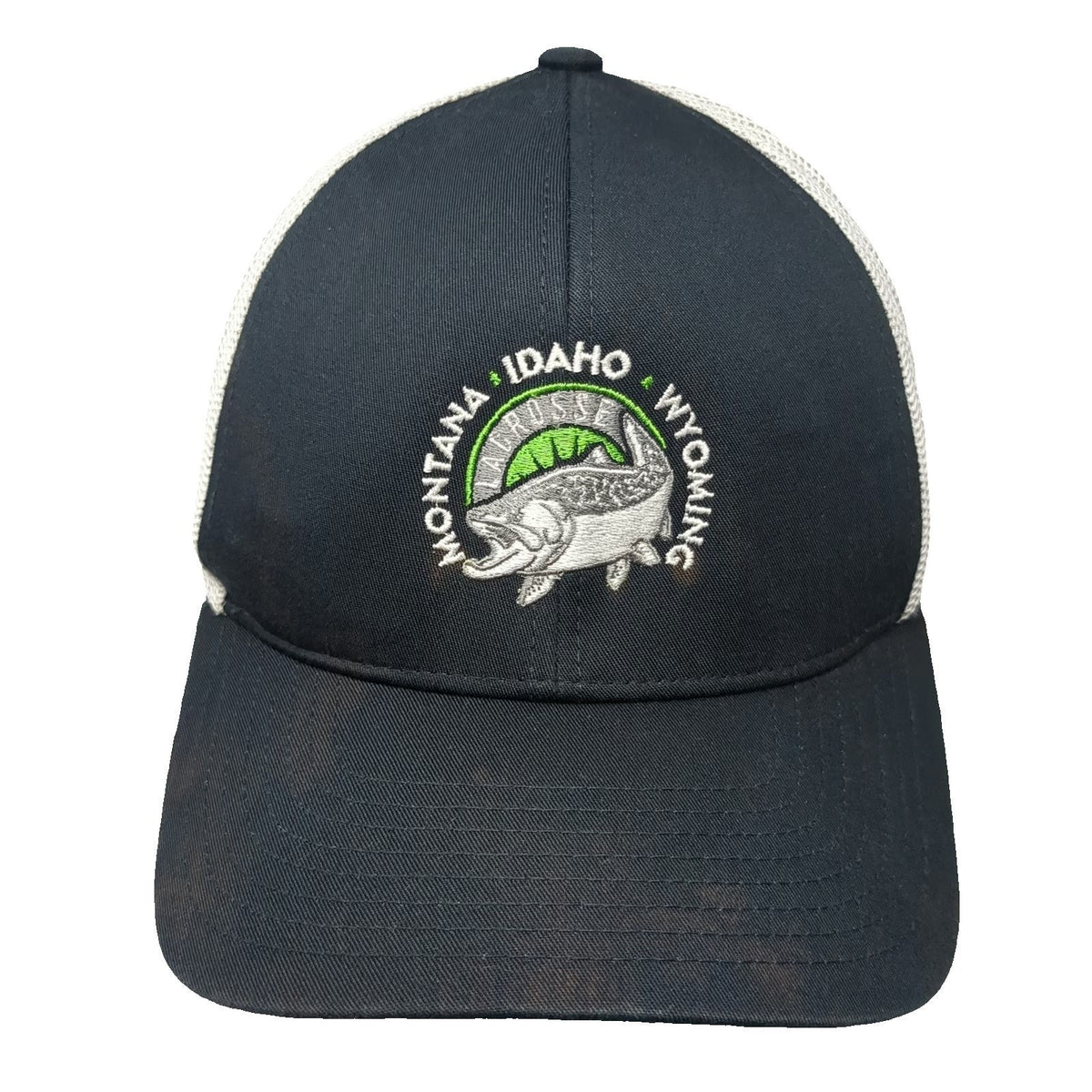 Pacific Headwear Trucker Hat Blue One Size Montana Idaho Wyoming Lacrosse Mesh