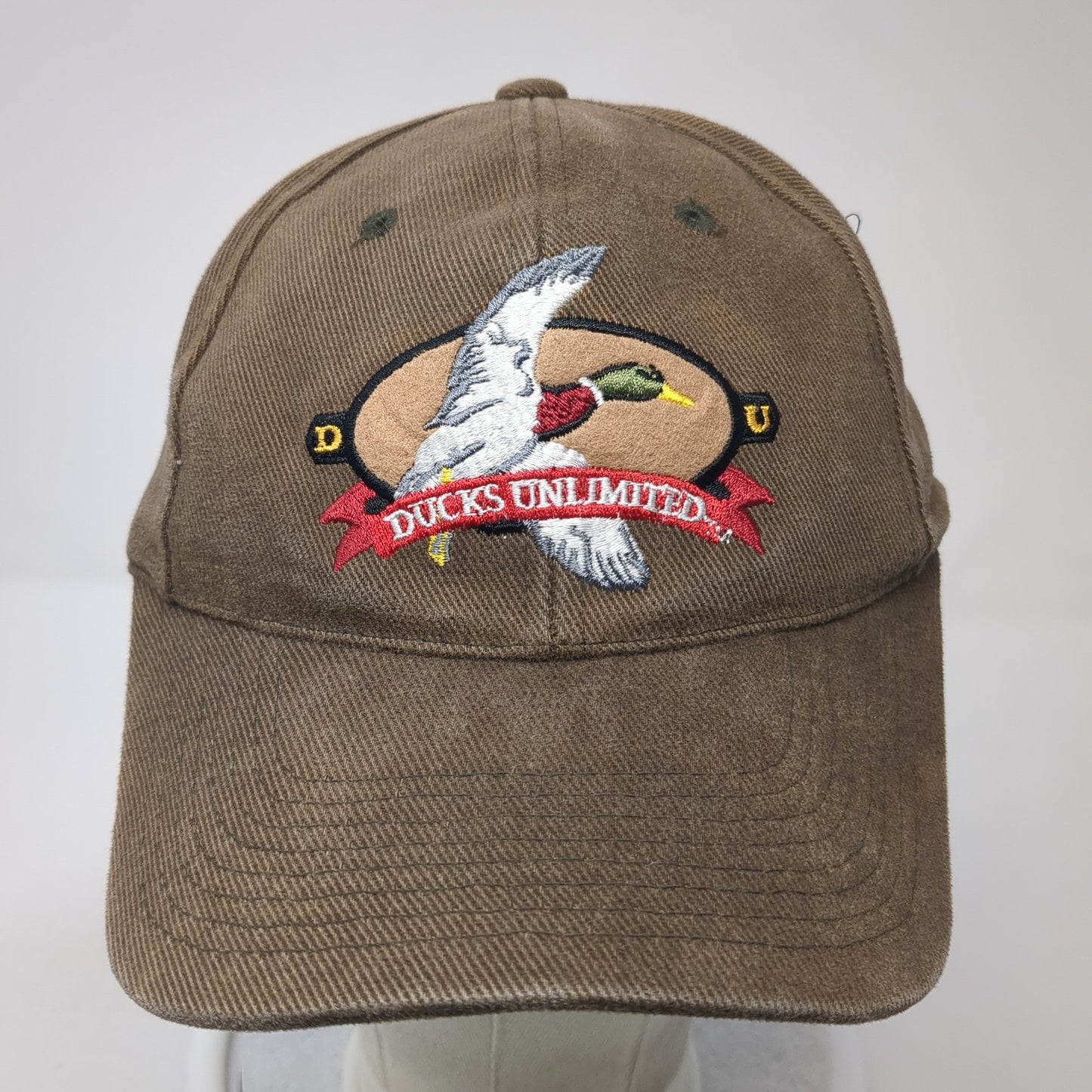 Ducks Unlimited Slideback Baseball Cap Brown One Size Adjustable Signatures