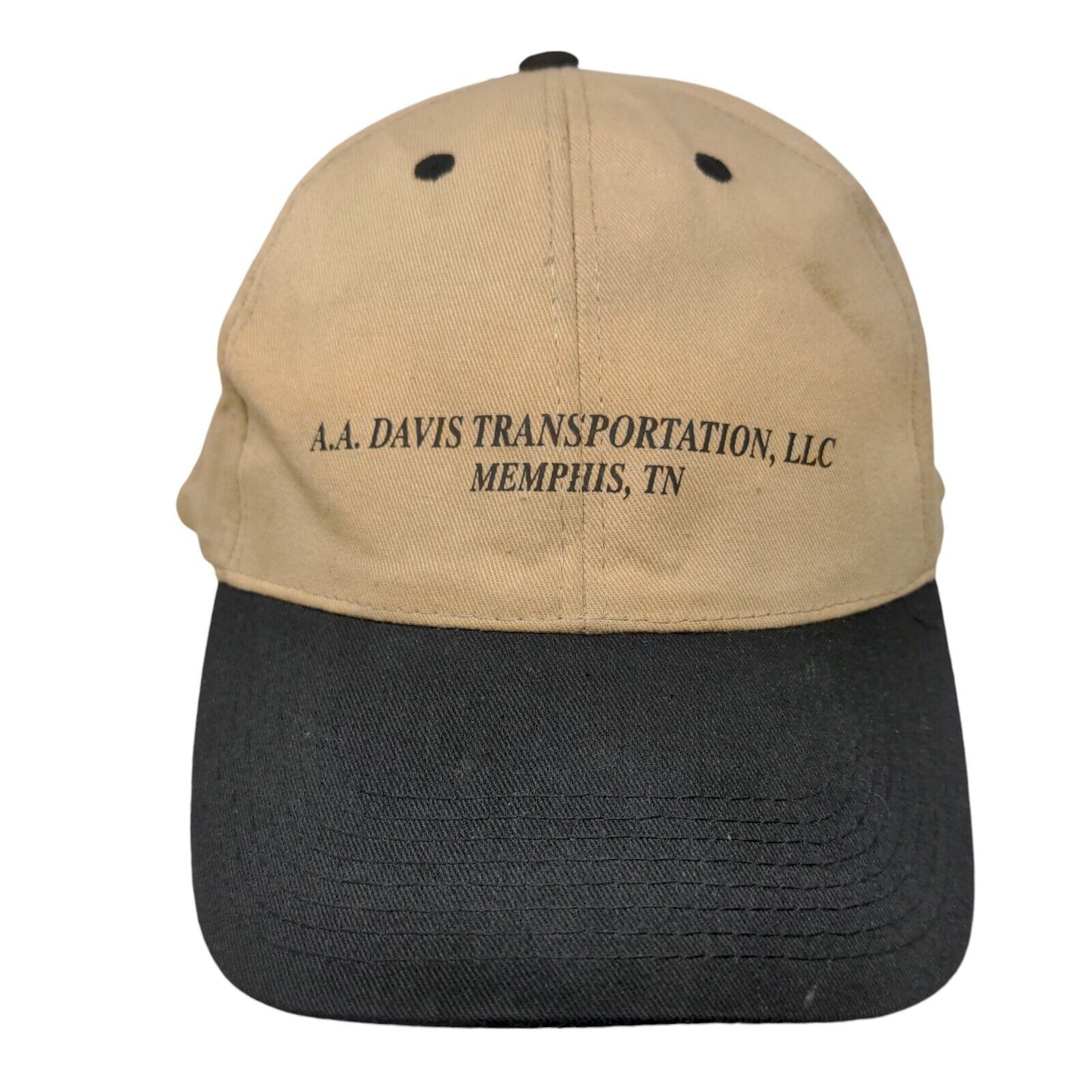 A.A. Davis Transportation LLC Strapback Hat Tan OSFA Colorblock 6 Panel