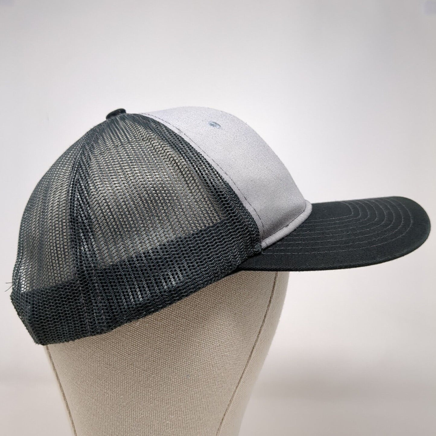 Port Authority Snapback Trucker Hat Gray One Size Adjustable Mesh Back Cotton