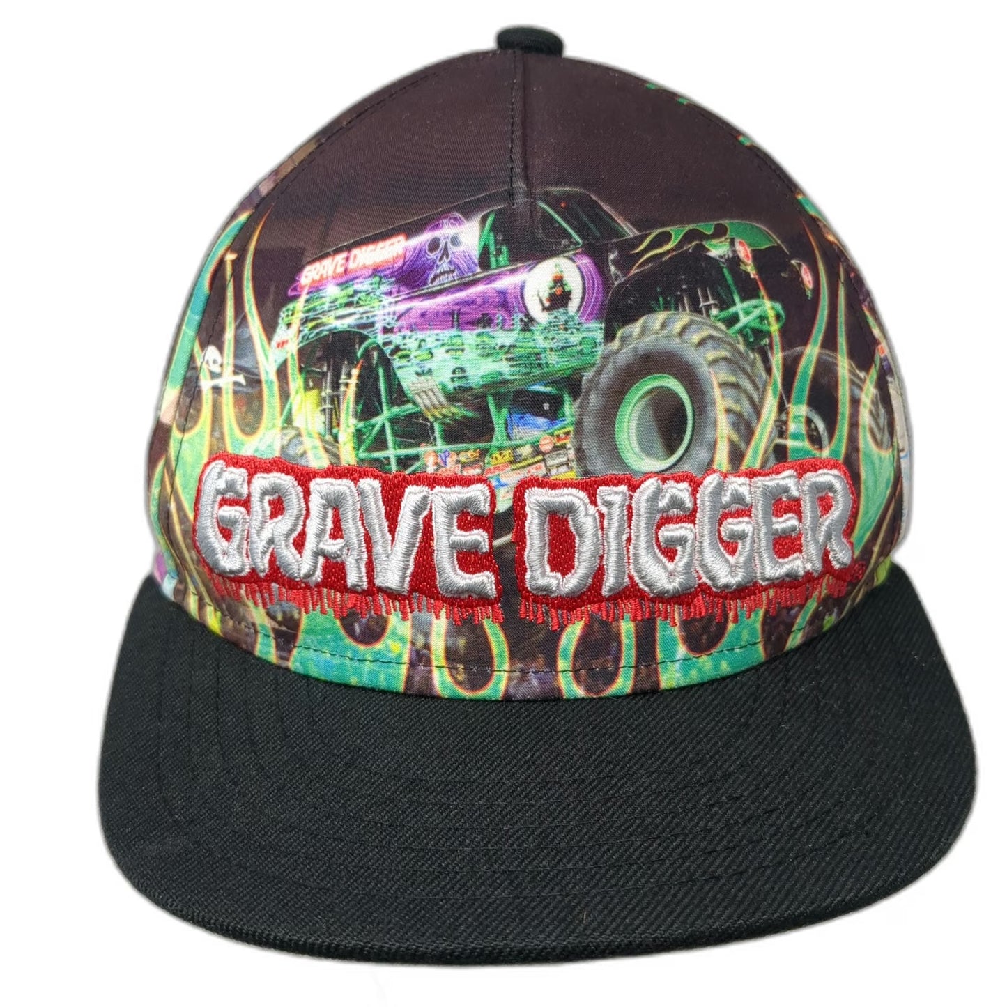 Monster Jam Boys 5 Panel Black One Size Grave Digger Monster Truck Snapback Hat