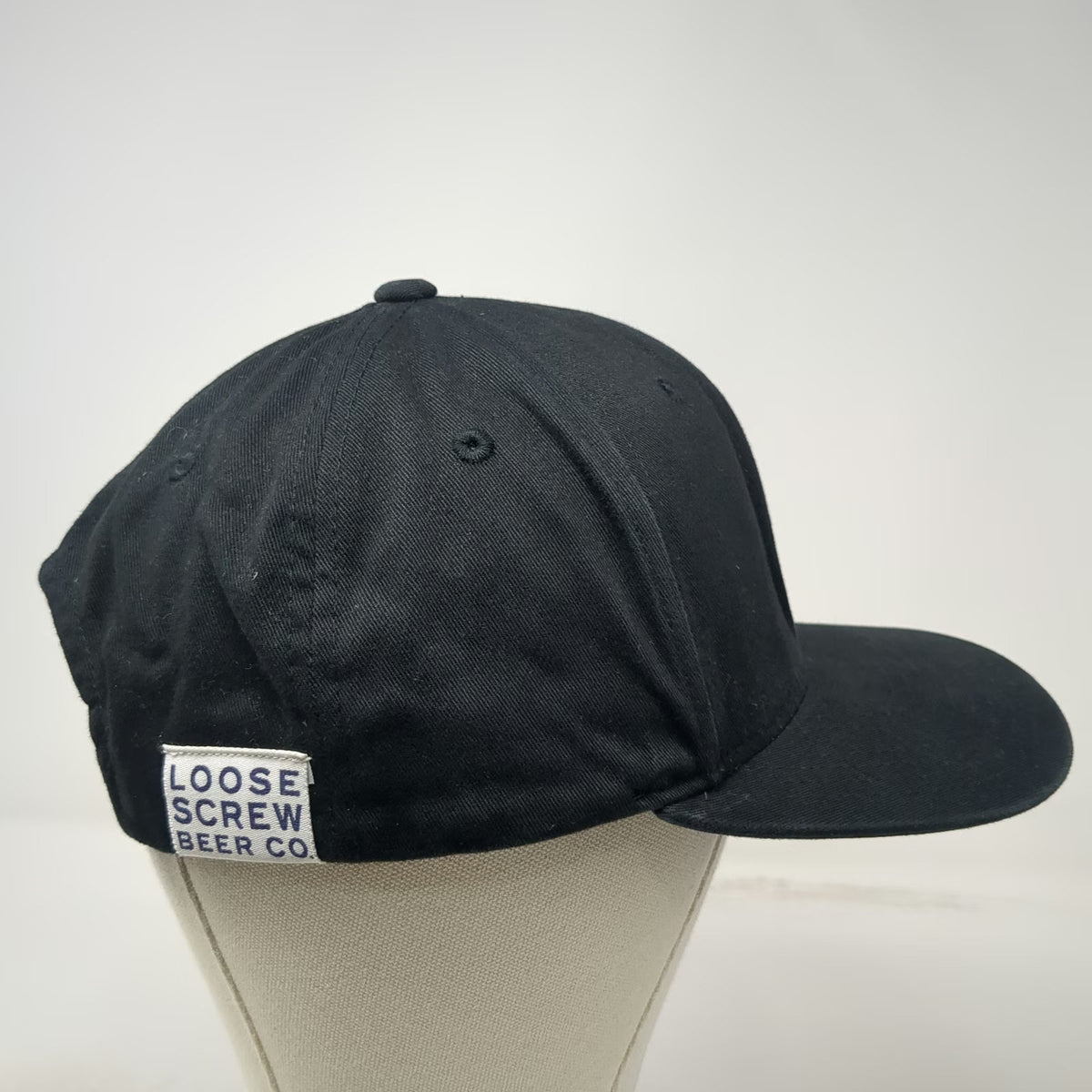 Loose Screw Beer Co Snapback Hat Black One Size Beard Logo Flat Brim Brewery Tag