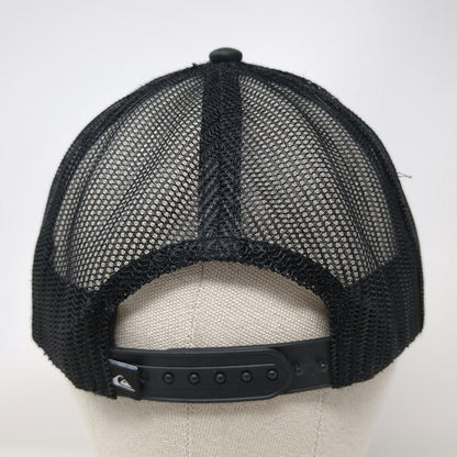 Quiksilver Trucker Hat Black One Size Mesh Snapback Mountain Wave Surf Logo