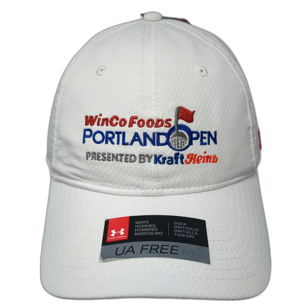 Under Armour Baseball Cap White One Size Strapback Portland Open WinCo Golf Hat