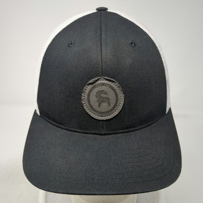 Backcountry Trucker Hat Black White One Size Mesh Back Goat Logo Patch Snapback