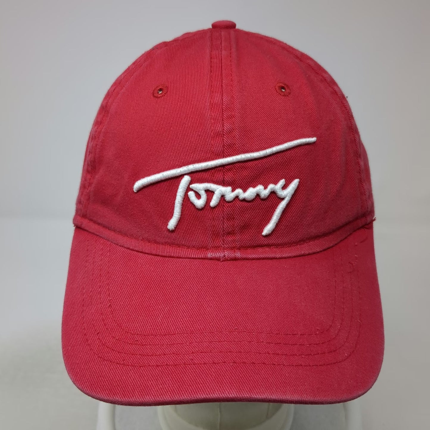 Tommy Hilfiger Baseball Cap Red One Size Script Logo Slideback Adjustable Hat