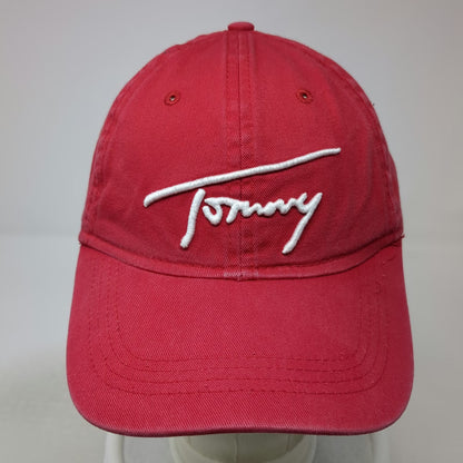 Tommy Hilfiger Baseball Cap Red One Size Script Logo Slideback Adjustable Hat