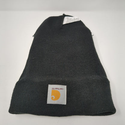 Carhartt Patch Knit Beanie Hat Black One Size Solid Stretch Outdoor