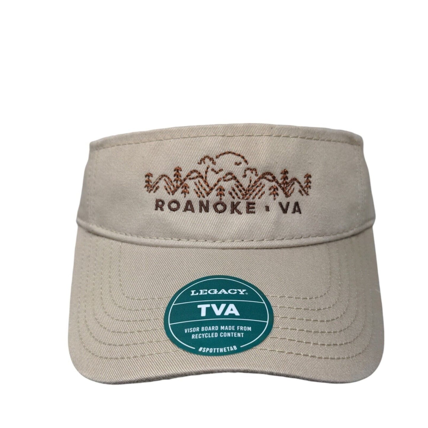 Roanoke VA Slideback Visor Hat Tan One Size Embroidered Legacy