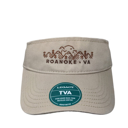 Roanoke VA Slideback Visor Hat Tan One Size Embroidered Legacy