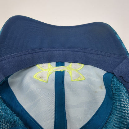 Under Armour Snapback Trucker Hat Blue One Size Adjustable Embroidered Mesh Back