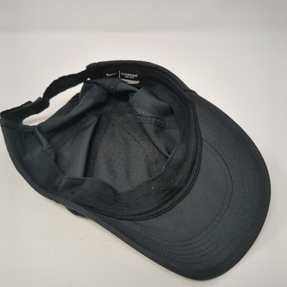 Nike Dri-Fit Strapback Hat Black One Size Adjustable Swoosh Logo Featherlight