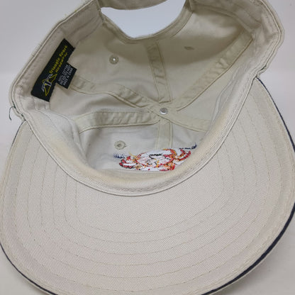Triangle Sport Baseball Cap Beige OS Hat I Caught Crabs Long Beach WA Slideback