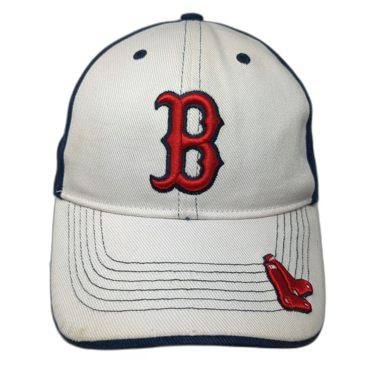 Boston Red Sox MLB T.E.I. Baseball Cap White Blue One Size Embroidered Logo Hat
