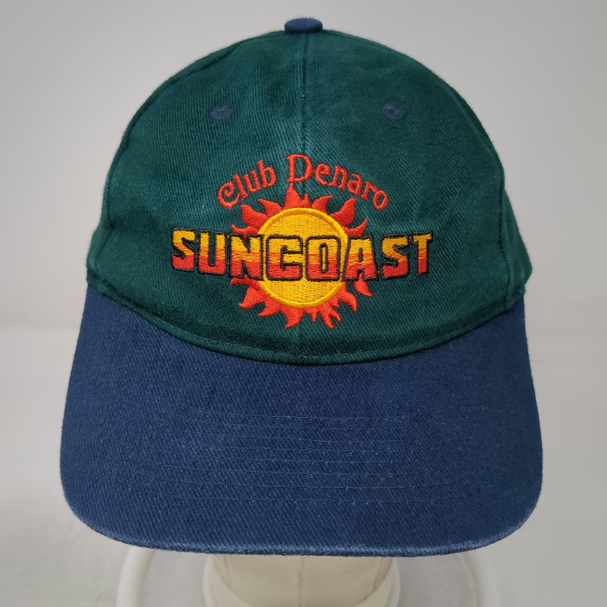 Green Blue Baseball Cap One Size Suncoast Las Vegas Club Denaro Sun Logo Hat