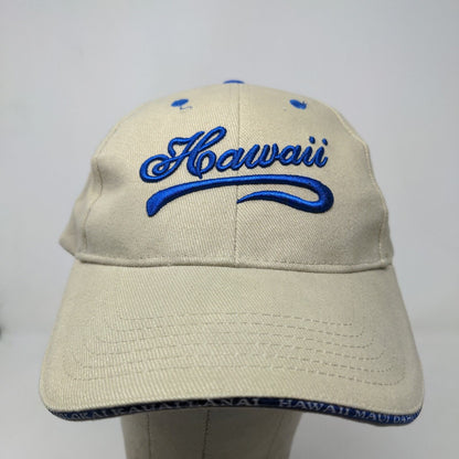 Surfware Men's Slideback Hat Tan OSFA Embroidered Hawaii Logo 100% Cotton