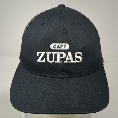 Yupoong Trucker Hat Black One Size Cafe Zupas Logo Strawberry Mesh Snapback