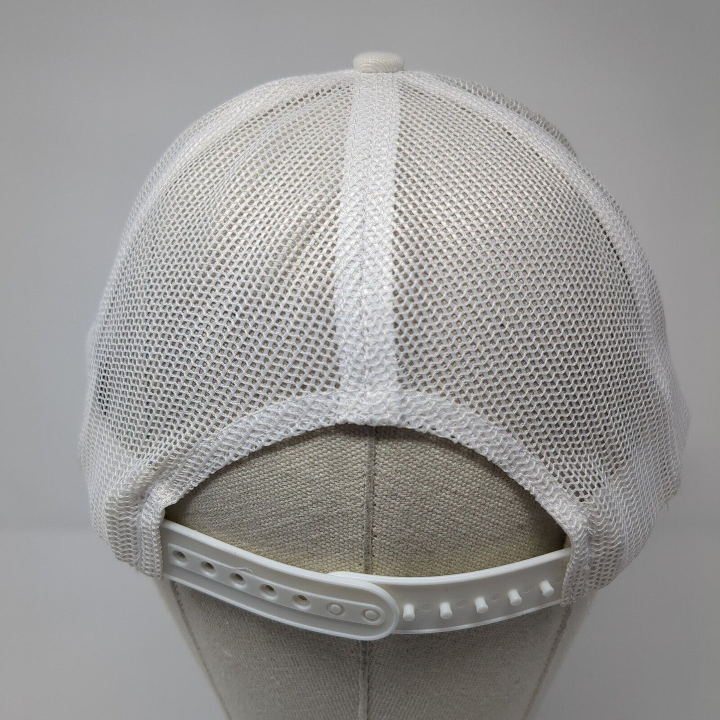 Smiley Crown Snapback Mesh Back Trucker Hat White Cream One Size 6 Panel