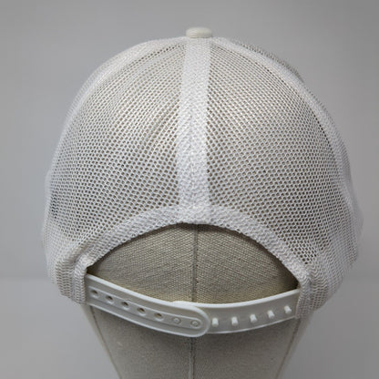 Smiley Crown Snapback Mesh Back Trucker Hat White Cream One Size 6 Panel