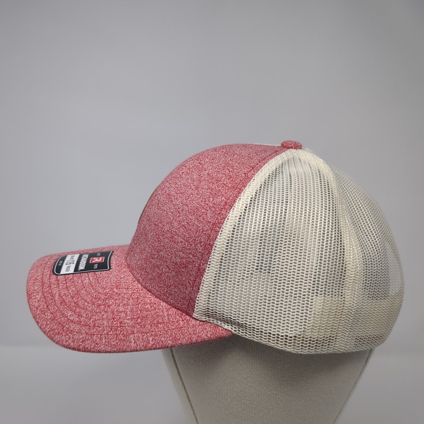 Kind Community Leather Patch Snapback Trucker Hat Red Large Mesh Back