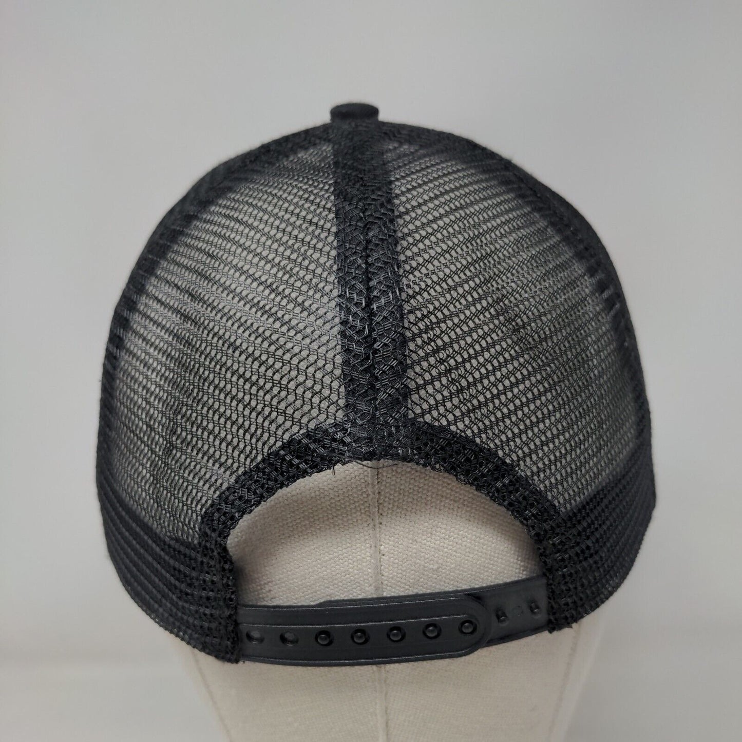 Sawyer 55th Snapback Trucker Hat Black One Size Adjustable Mesh Back 6 Panel