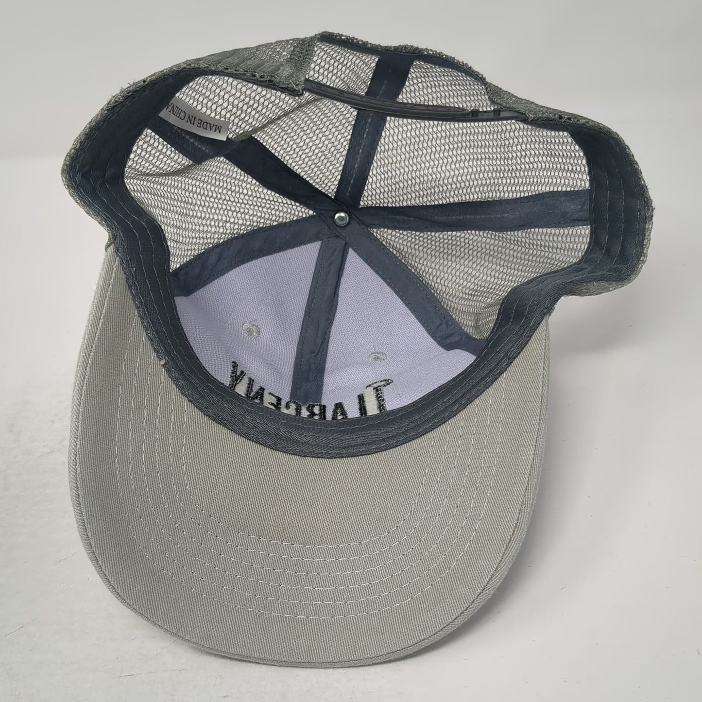 Larceny Bourbon Gray One Size Trucker Hat John E Fitzgerald Mesh Snapback Logo